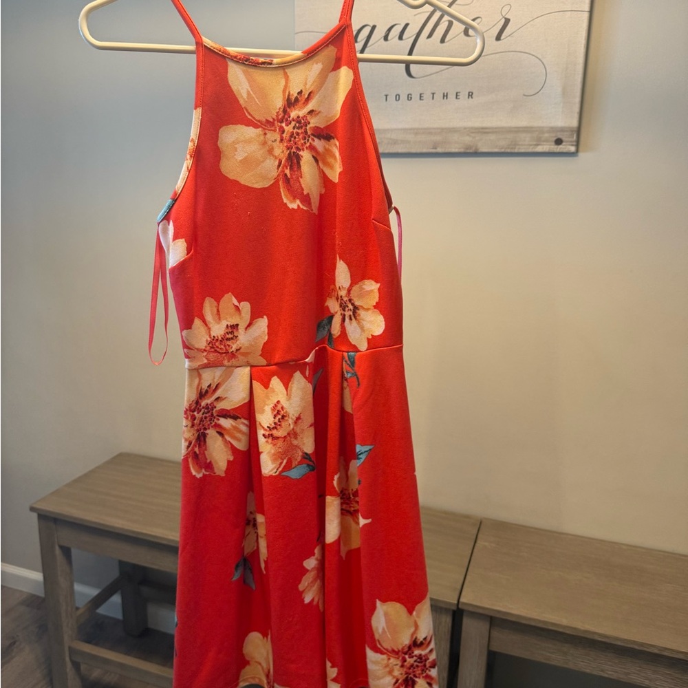 Monteau Pink and Orange Floral Dress